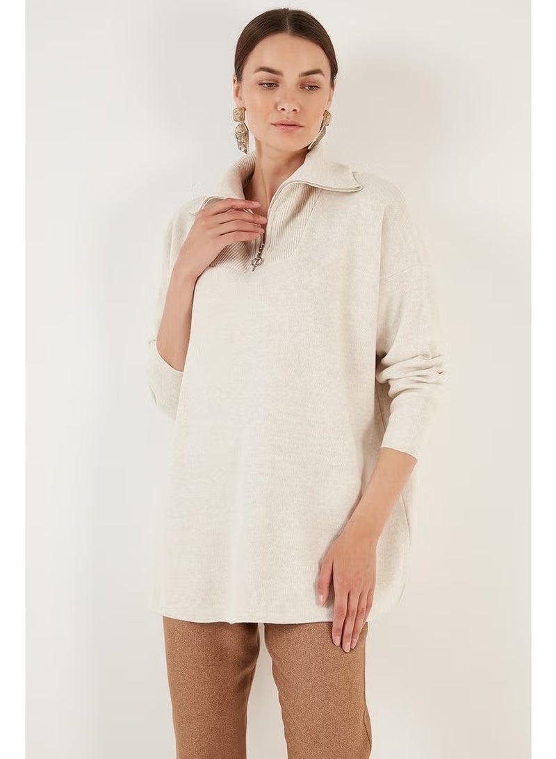 Lela Half Zipper Oversize Knitwear Sweater Women's Sweater 4616079 - Image 5